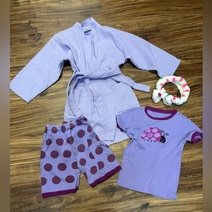 - Chakir linen Four piece robe and pajama set